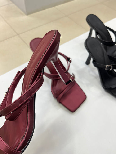 Double Adjustable Straps Slid On Heels